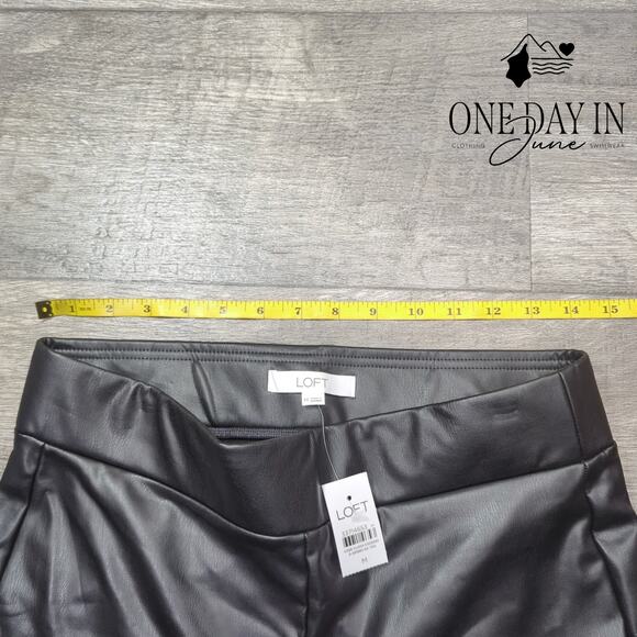 Loft Faux Leather Skinny Ankle Pants Size M - Picture 3 of 6